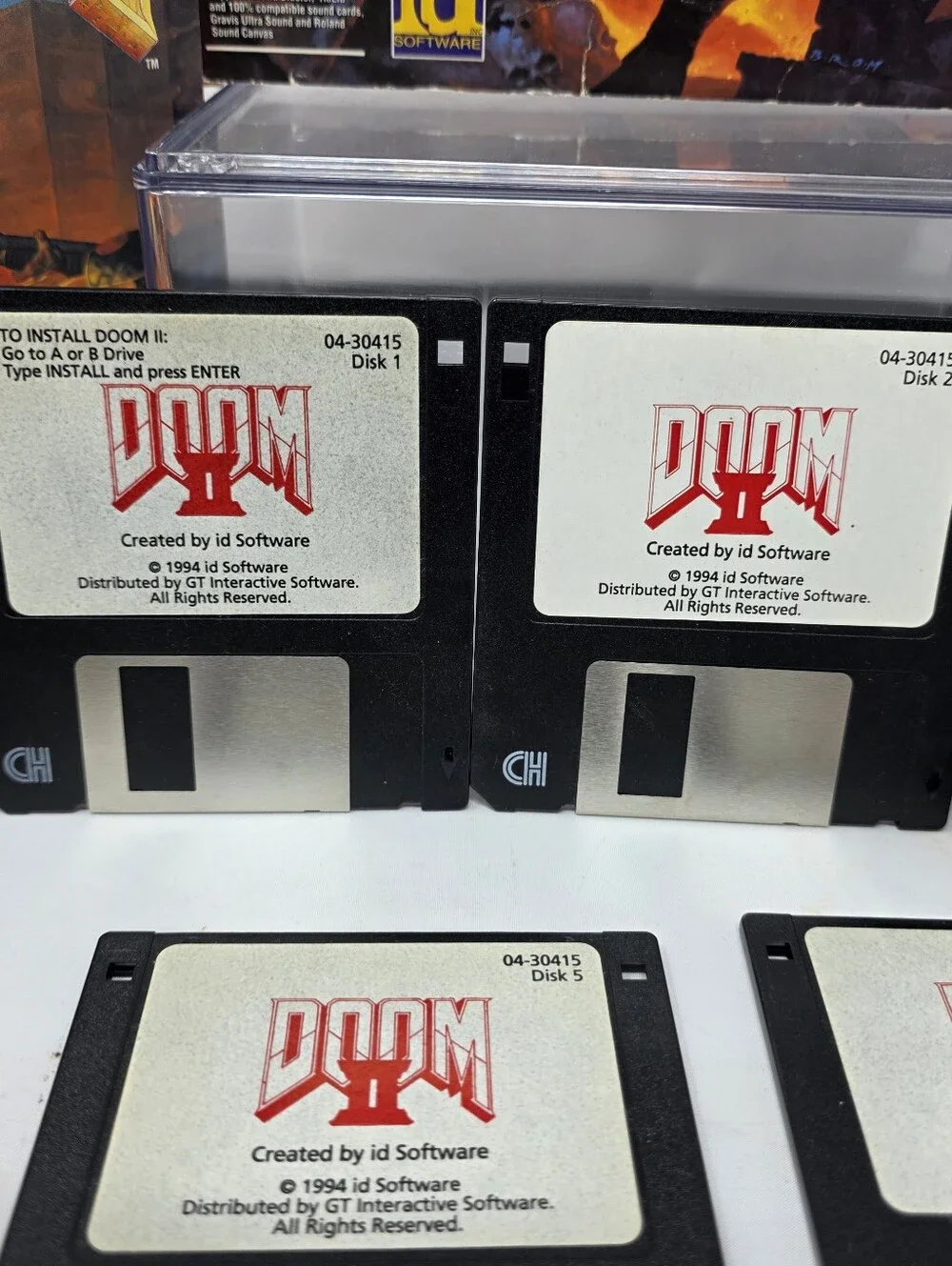 Doom II 2 Hell on Earth PC Big Box 1994 CIB 3.5 Floppy Disks Strategy Guide Vtg